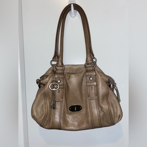 Fossil Maddox Taupe Leather Handbag - Picture 1 of 6